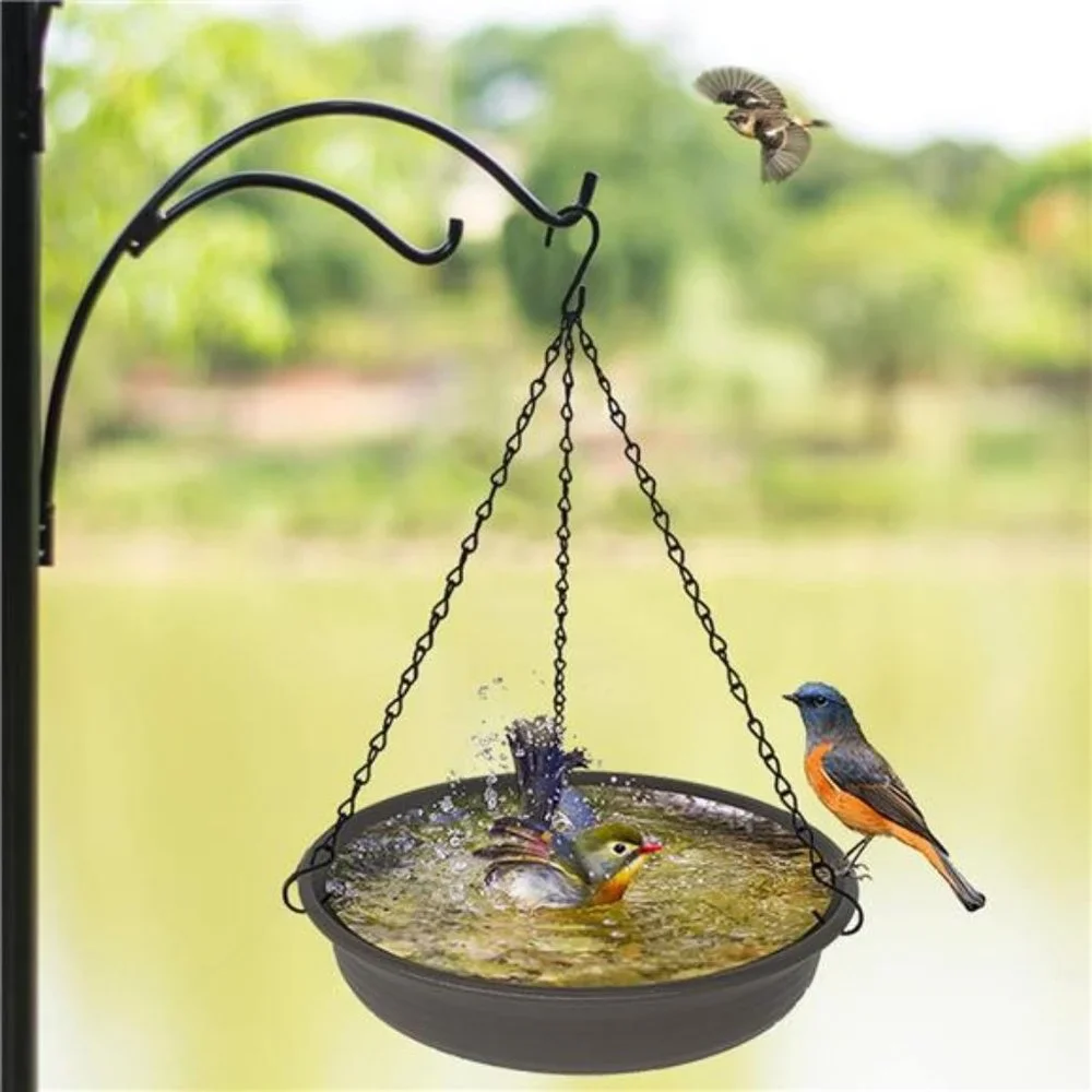 Hanging BirdBath for Outdside,12inch Diameter Bird Bath Tray,Made of PP Material